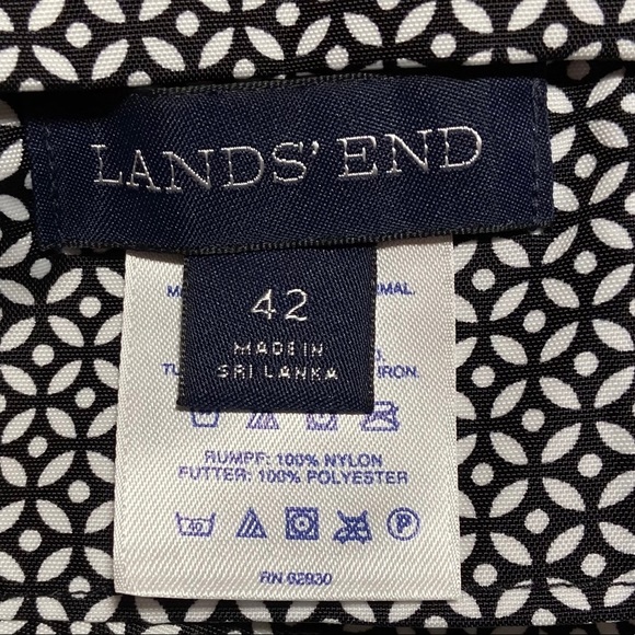 Lands’ End Mens Swim Shorts Size 42 Nylon Beach Coastal Blue and White - Picture 6 of 8